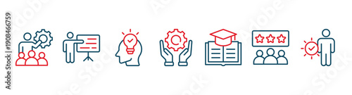 Training banner web icon vector illustration concept for education with icon of coaching, teaching, knowledge, development, learning, experience, and skills