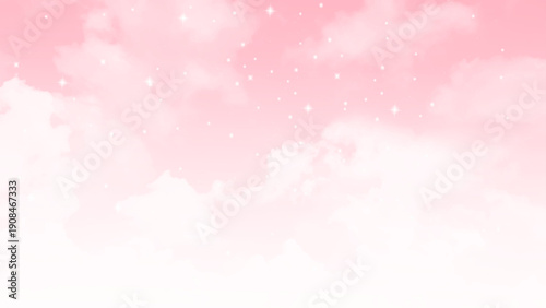 A beautiful clouds on a bright sky. Air clouds in the pink sky. 