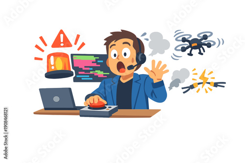 A tech presenter finds themselves in a humorous moment on camera when they mistakenly hit the wrong button, leading to unforeseen results