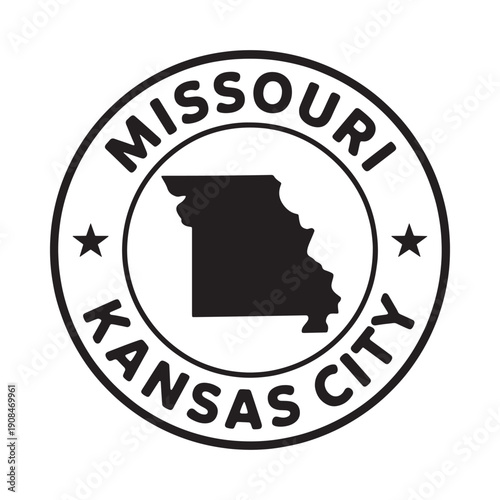 Circular emblem featuring the state of Missouri and Kansas City text