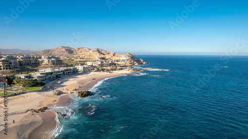 Aerial View of Santa María Beach in Los Cabos Tourist Corridor, Baja California Sur, Mexico