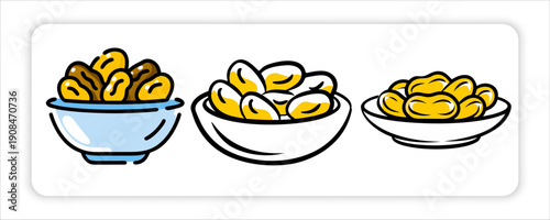 Coconuts with Fresh Corn on the Cob and Papaya Fruit a Sweet Dates