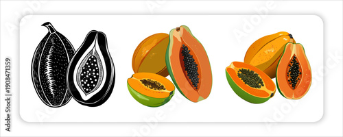 Coconuts with Fresh Corn on the Cob and Papaya Fruit a Sweet Dates