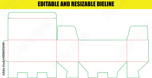 Resizing Folding Box Template with Die Line (Editable Design)