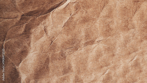 Crumpled brown paper. Old crumpled paper texture or background