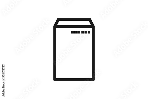 郵便番号枠付き開封済み書類封筒アイコン