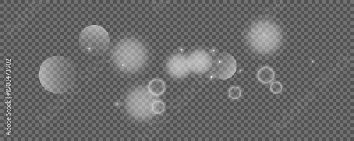 Bokeh circles on transparent background