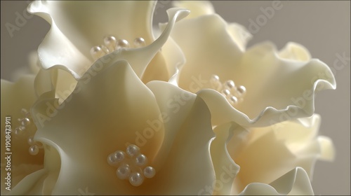 Delicate Yellow Rose Petals with Water Droplets Macro Shot.