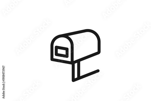 屋外ポストの線画アイコン投函受け取り用