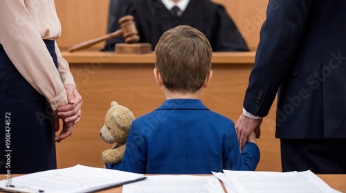 Child custody battle in family court during divorce proceedings