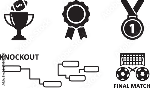 Soccer Championship and Tournament Award Icon Set