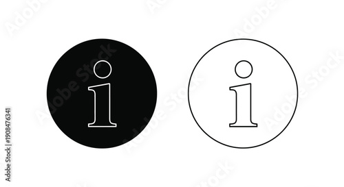 Two information icons a filled black version and a white outline