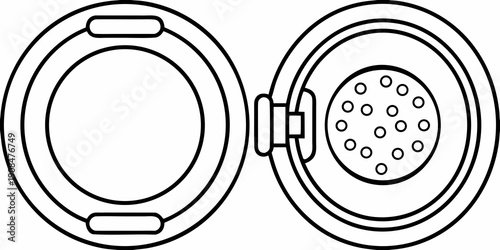 Open compact mirror with a standard mirror and a magnified mirror