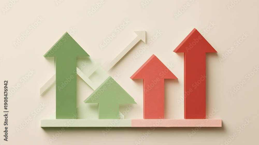 Fototapeta premium Upward Trend Arrows Illustrating Business Growth and Financial Success.