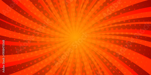 Dynamic anime explosion background with radial comic speed lines and halftone dots - bright burst effect radiating from center for manga panels, action scenes, superhero graphics or retro pop art.