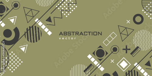 Technology background. Geometric abstract figures. Linear geometric drawing. Vector illustration .