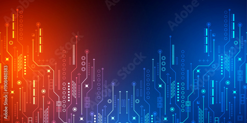 Technological background. Digital technology speed connect. Electronic board . Processor. Vector illustration.