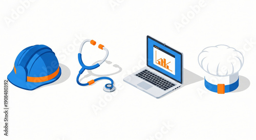 A 3D illustration of a laptop computer displaying a digital social network concept on its screen, symbolizing modern business communication and technology