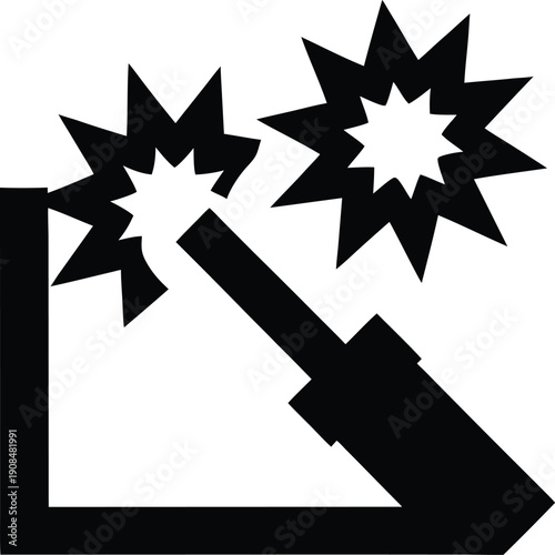 welding sparks burst silhouette vector illustration on transparent background