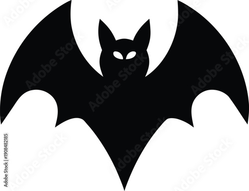 vampire bat in flight silhouette vector illustration on transparent background