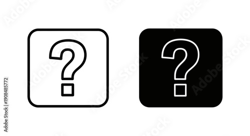 Square Question Mark Icon: A clear and direct symbol for questions, inquiries, or seeking information. Versatile graphic element for various uses.