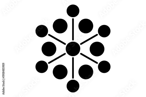 Abstract geometric illustration of a network, showcasing interconnection and data flow