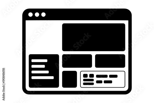 website layout design displayed as a silhouette, representing online platforms 