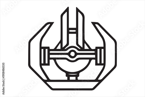 Iconic depiction of a star destroyer from a famous space opera franchise Vector, illustration