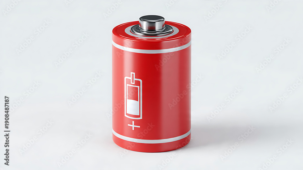 Obraz premium Battery Charging Icon Render White Background