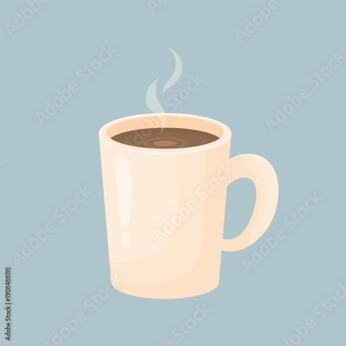 hot coffee cup vector illustration isolated on white background