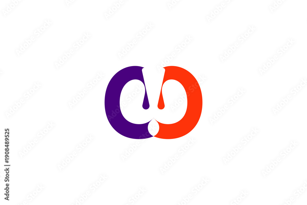 Fototapeta premium Abstract Symmetrical Logo Design | Purple Red Creative Symbol | Modern Branding Graphic Identity