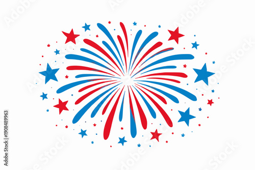 Fotografie Bright Colorful Fireworks Display