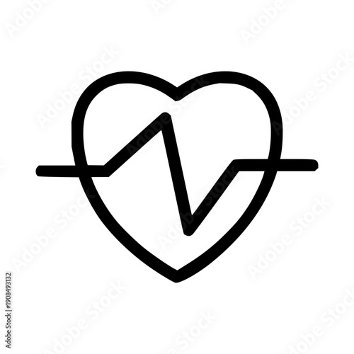 Heartbeat line icon, ECG graph symbolizing health, life, and medical monitoring