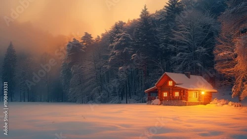 Wallpaper Mural house near the forest in winter Torontodigital.ca