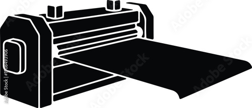 silhouette of industrial machine processing material vector design