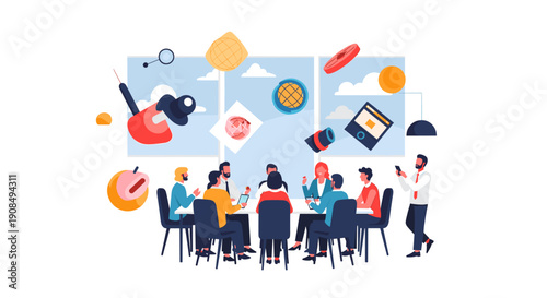 A joyful group of professionals celebrating success, perfect for motivational content in marketing materials.