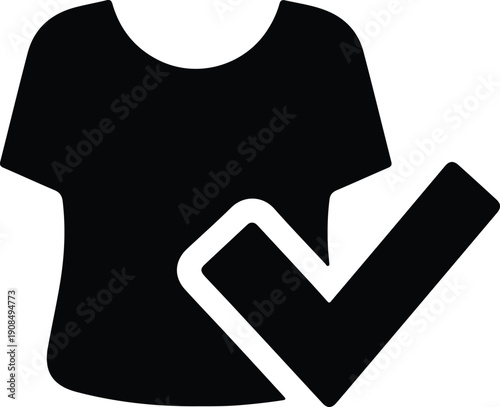 silhouette t-shirt with check mark symbol vector design