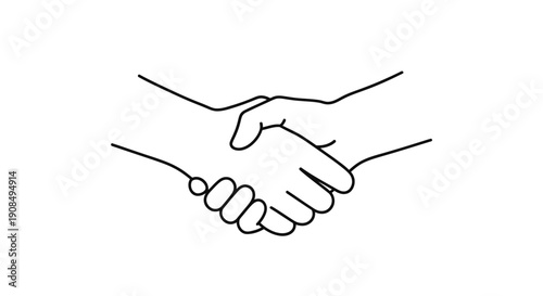 Friendly People Shaking Hands in a Gesture of Agreement and Friendship on Isolated White Background