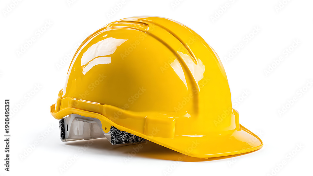 Fototapeta premium Hard Hat Yellow White Background