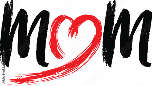 love you mom card. Hand drawn lettering design. Happy Mother s Day typographical background. Ink illustration. Modern brush calligraphy.
