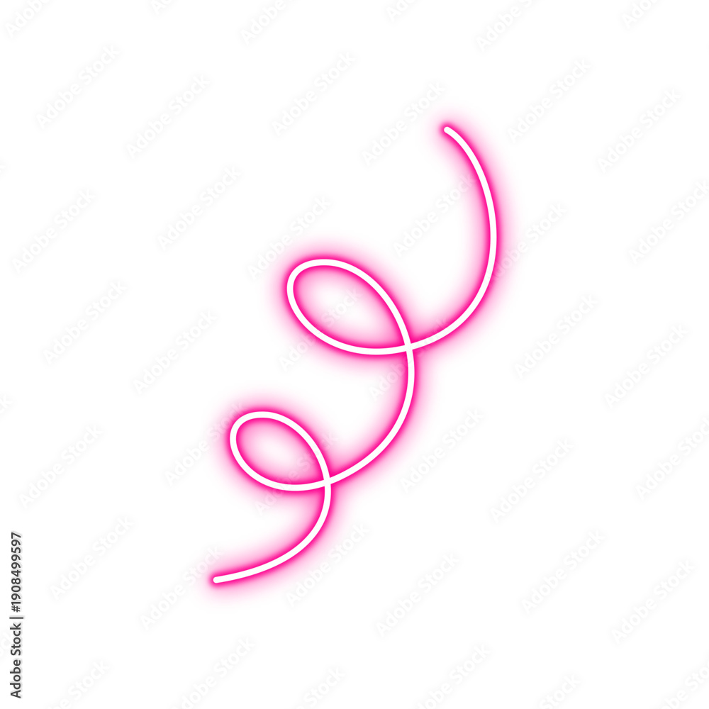 Obraz premium Abstract neon line decoration. Glowing lines design elements. Vector illustration 