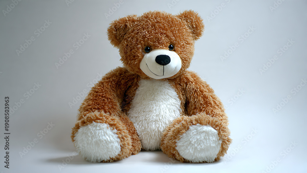 Obraz premium Teddy Bear Brown White Background