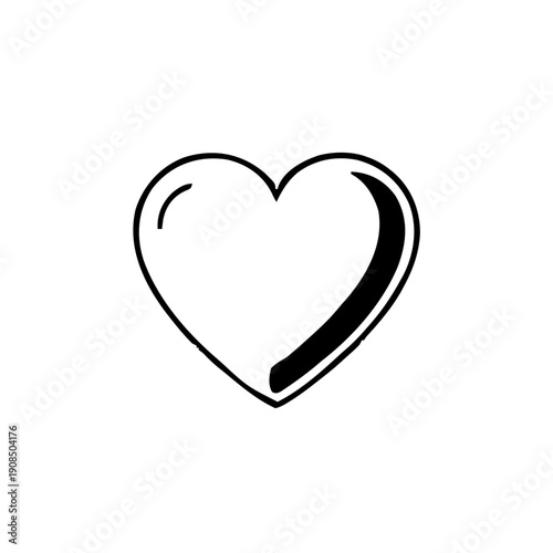 Valentines – Love Letters & Stationery (BW Outline) – postage stamp heart outline with chat bubble