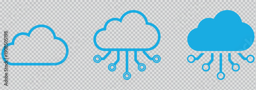 Cloud icon. Cloud weather sign collection. Nature cloud bubble elements. Stock vector