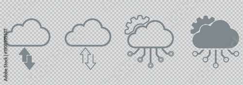 Cloud icon. Cloud weather sign collection. Nature cloud bubble elements. Stock vector