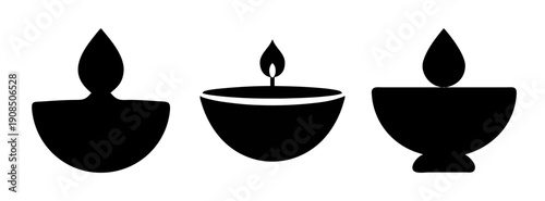 Vector drawing of black candle illustrations for holiday decoration and memorial events use