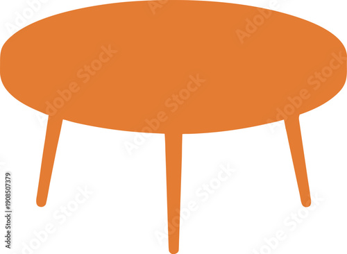 Modern round orange coffee table furniture