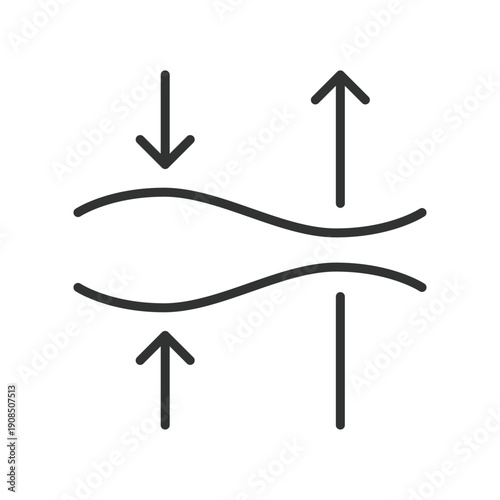 Skin permeability icon in line design. absorption flow on white background vector. permeability editable stroke icon