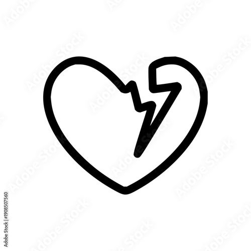 Broken Heart Icon symbolizing heartbreak, emotional pain, and relationship struggles