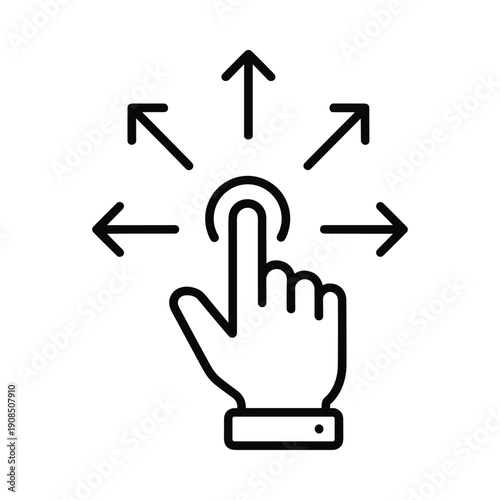 Hand cursor icon, drag and drop sign. Simple vector illustration. Editable eps file.